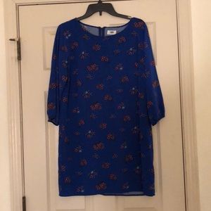 Blue Casual Floral Dress